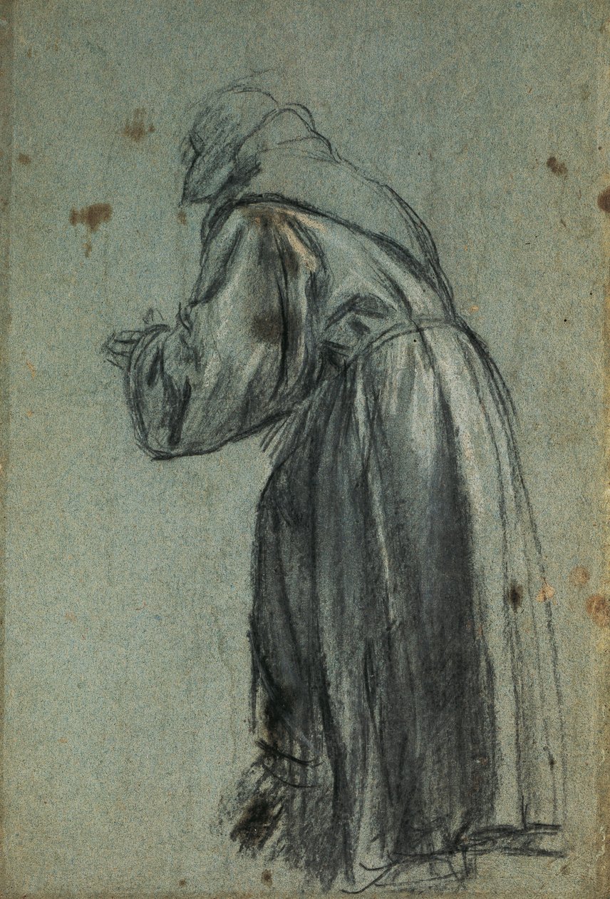 Studie voor de voorstelling van St. Franciscus (houtskool) door Titian (c.1488 1576)