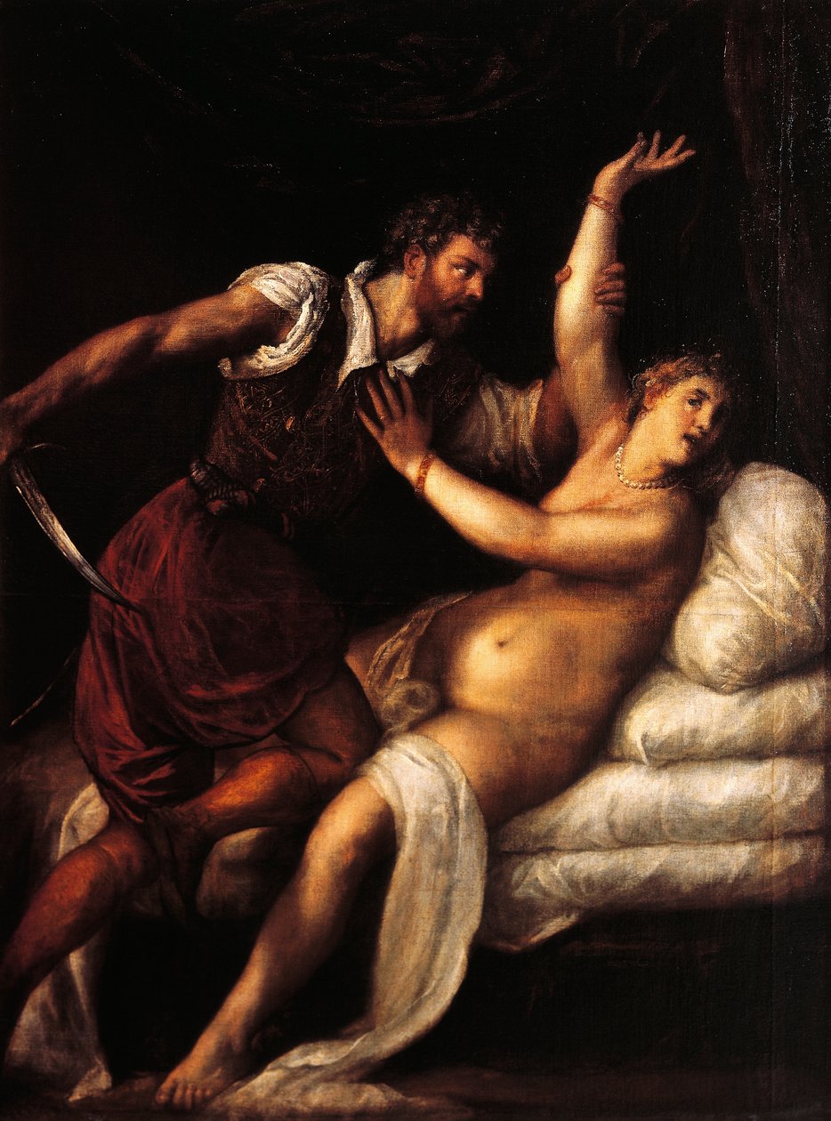 Tarquinius en Lucretia, door Titiaan (ca 1490-1576) door Titian (c.1488 1576)