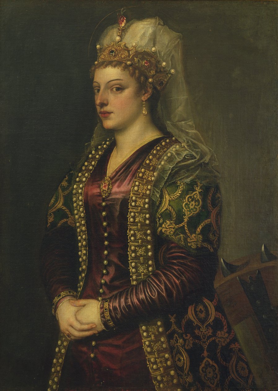Portret van Caterina Cornaro, vrouw van Jacobus II van Cyprus door Tiziano Vecelli