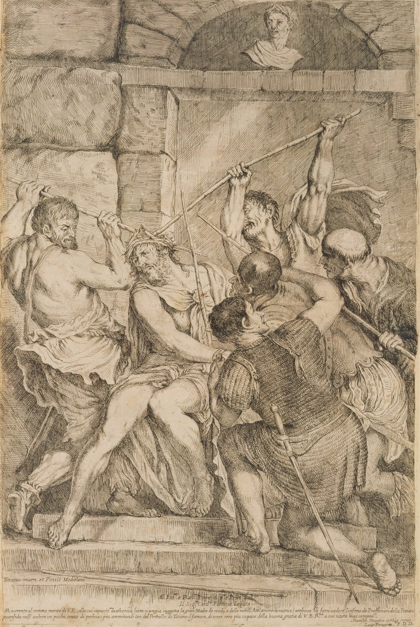 De Kroning met Doornen, gegraveerd door Luigi Scaramuccia (1616-80) 1675 door Tiziano Vecelli