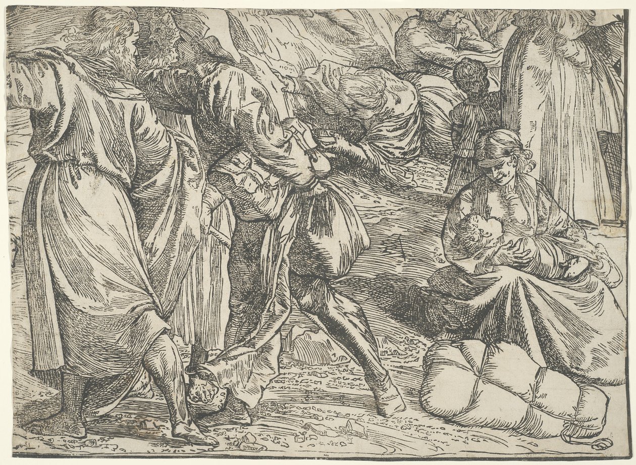 De onderdompeling van het leger van de Farao in de Rode Zee door Titian