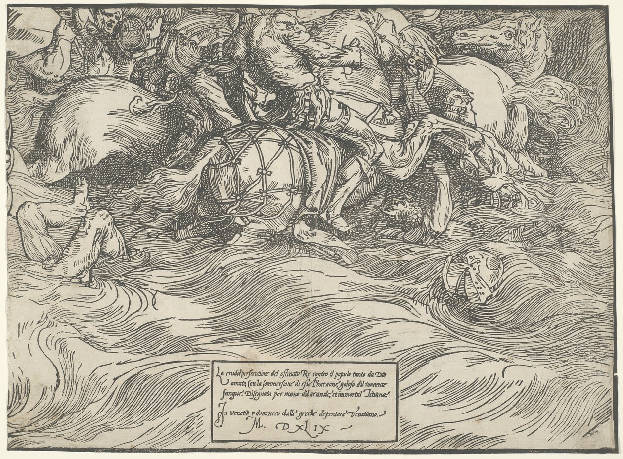 De onderdompeling van het leger van de Farao in de Rode Zee door Titian