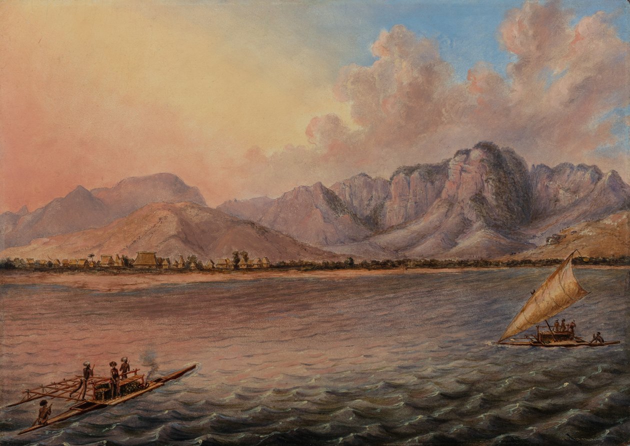Mathwalta, Venua Levu Vitisa, Fiji, ca. 1840 (olieverf op doek) door Titian Ramsey Peale