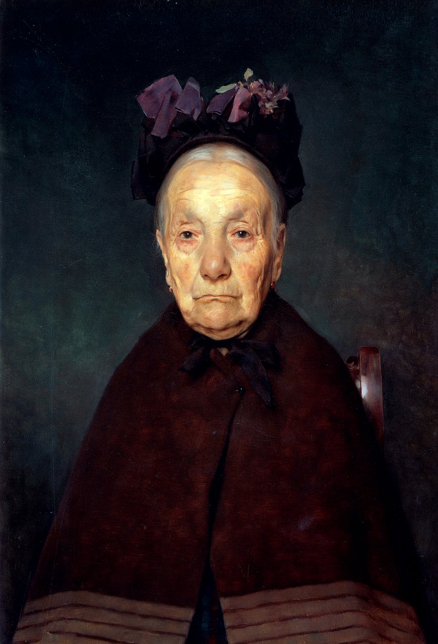 Portret van oude vrouw door Tito Lessi (1858-1917) door Tito Lessi