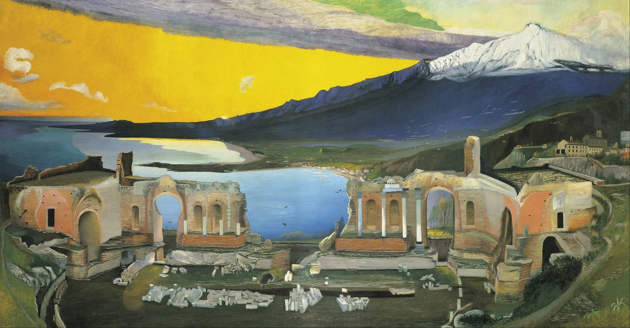 Ruïnes van het Griekse theater in Taormina door Tivadar Kosztka Csontvary