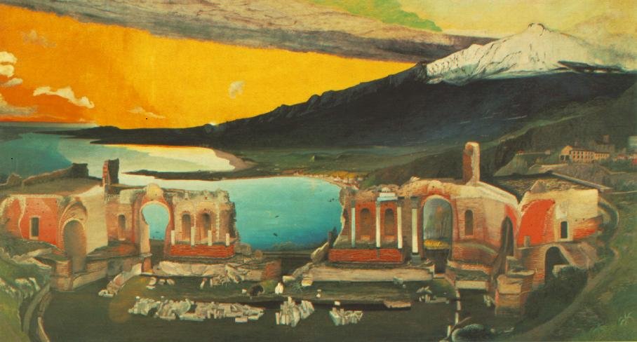 Ruïnes van het oude theater van Taormina door Tivadar Kosztka Csontvary