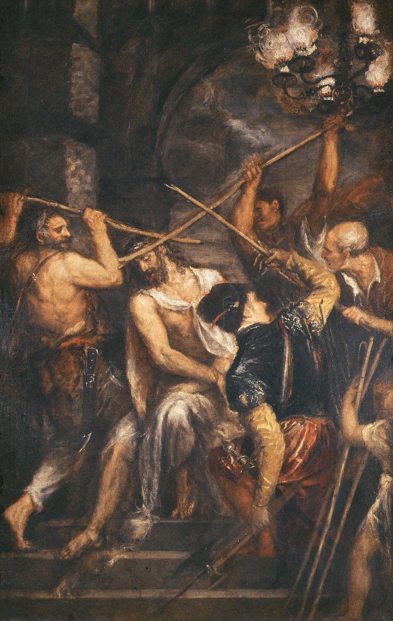 Christus Gekroond met Doornen door Tiziano Vecelli