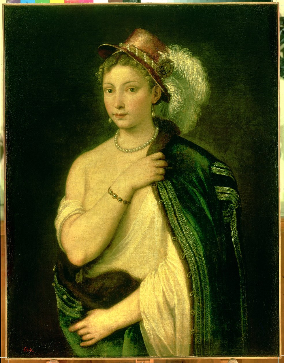 Vrouwelijk portret, ca. 1536 door Tiziano Vecelli