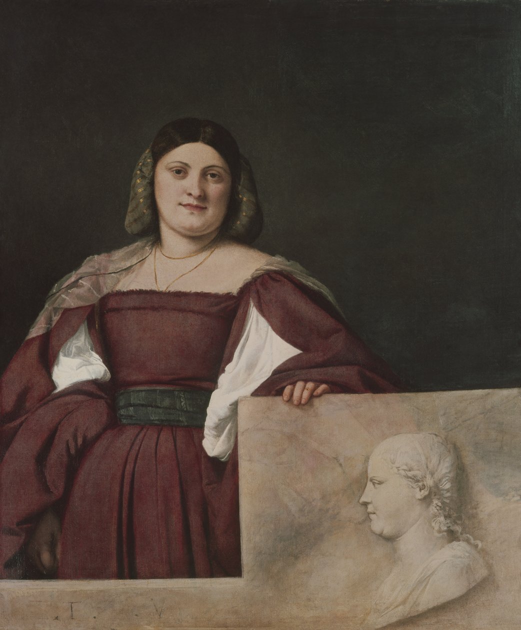 Portret van een dame (La Schiavona), ca. 1510-12 door Tiziano Vecelli
