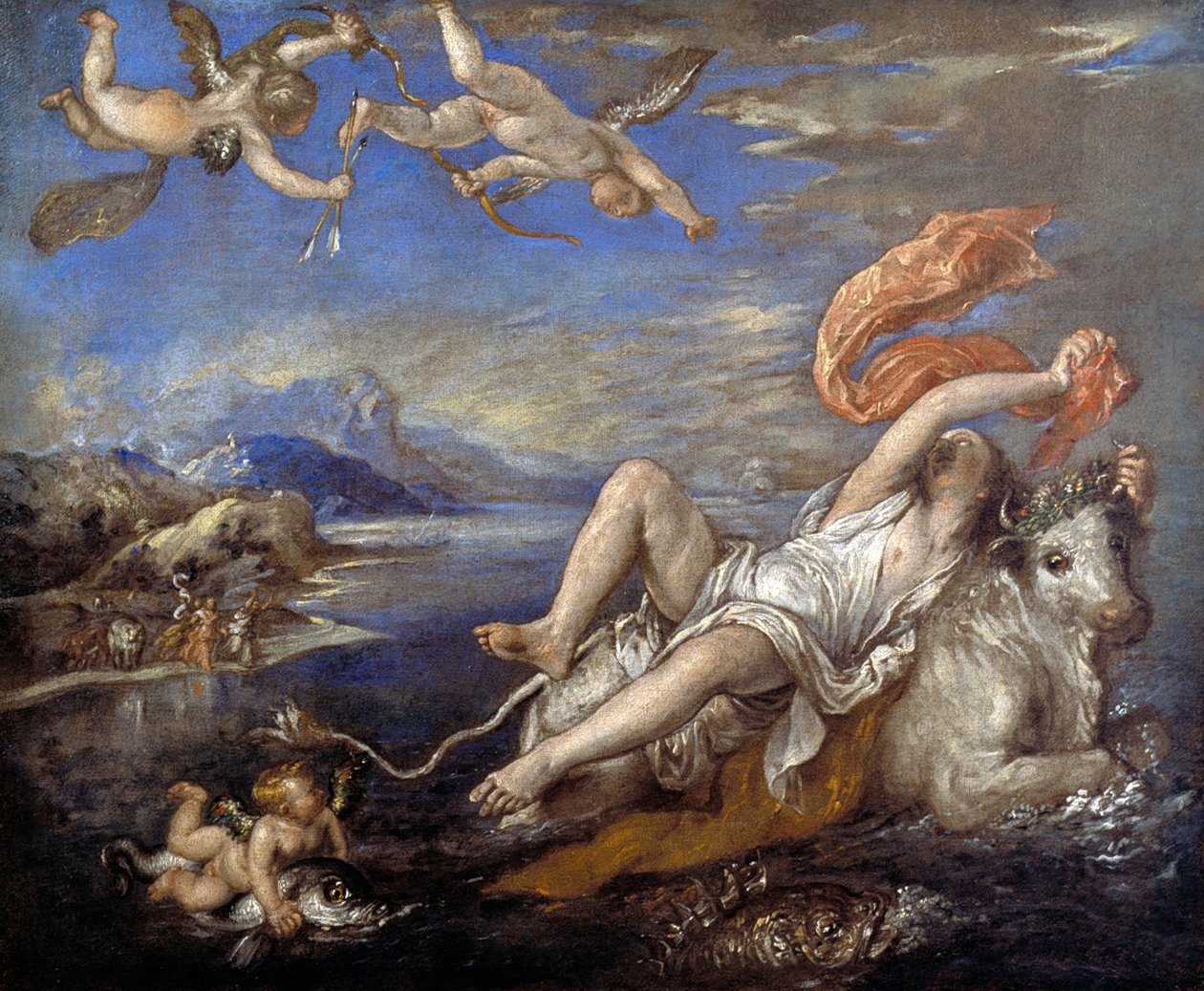 De roof van Europa door Tiziano Vecelli