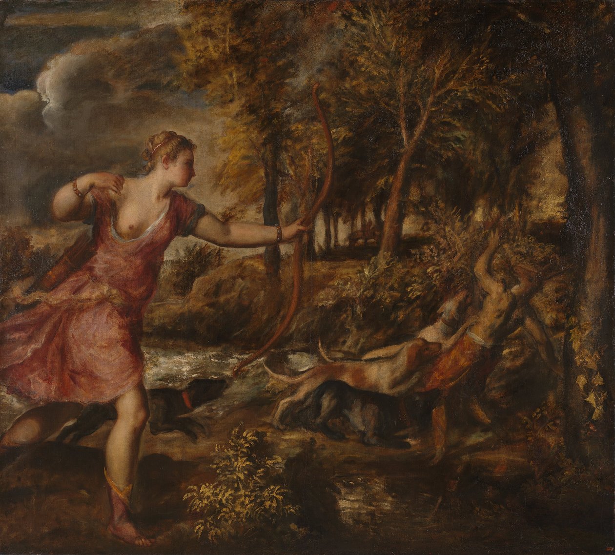 De dood van Actaeon door Tiziano Vecelli