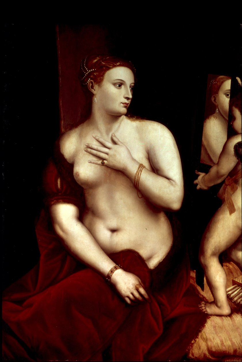 Venus voor de spiegel door Tiziano Vecelli
