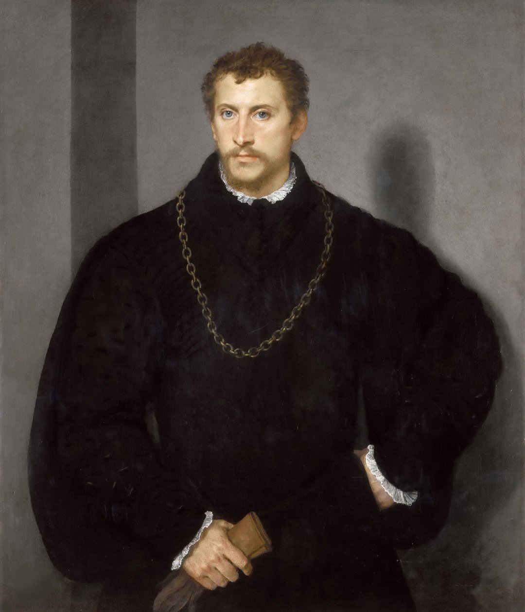 Portret van een jonge Engelsman Portret van een jonge man met grijze ogen, 1540-1545 door Tiziano Vecelli