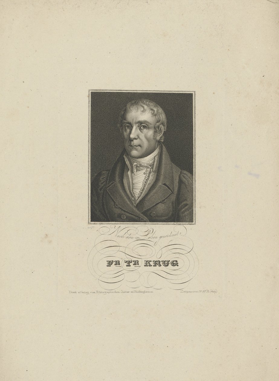 Portret van Wilhelm Traugott Krug 1770-1842, 1828-1829 door Tobias Falcke