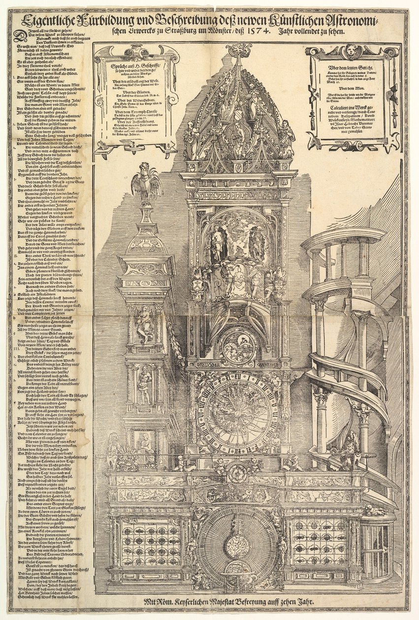Astronomische Klok in de Kathedraal van Straatsburg, 1574 door Tobias Stimmer
