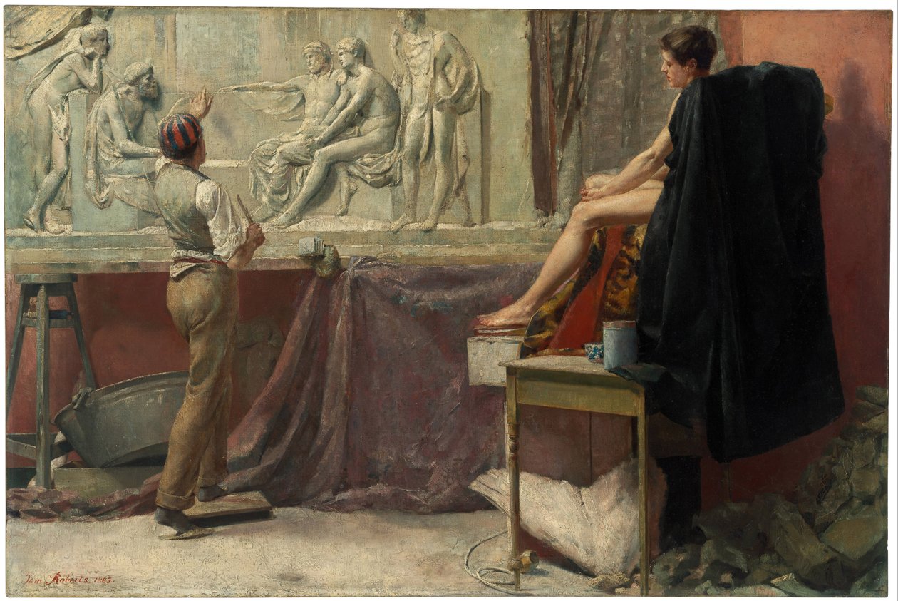 Het atelier van de beeldhouwer door Tom Roberts