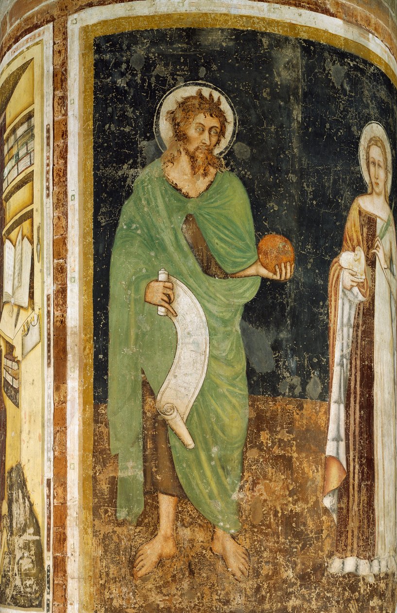 St. Agnes en St. Johannes de Doper (detail) door Tomaso da (late 15th century) Modena