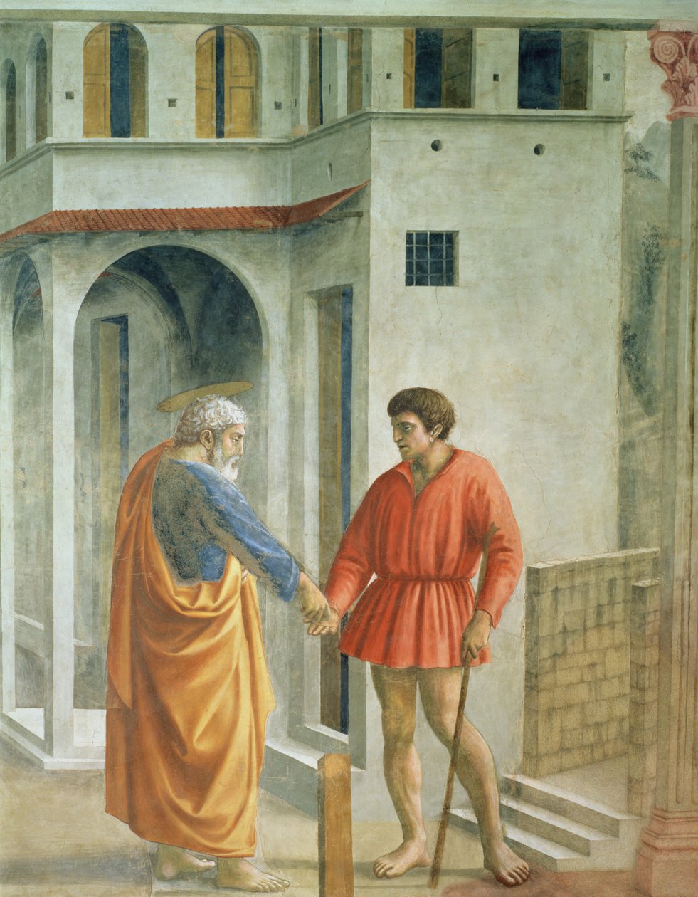 Schuldbetaling St. Peter betaalt de belastinginner (detail) door Tommaso Masaccio