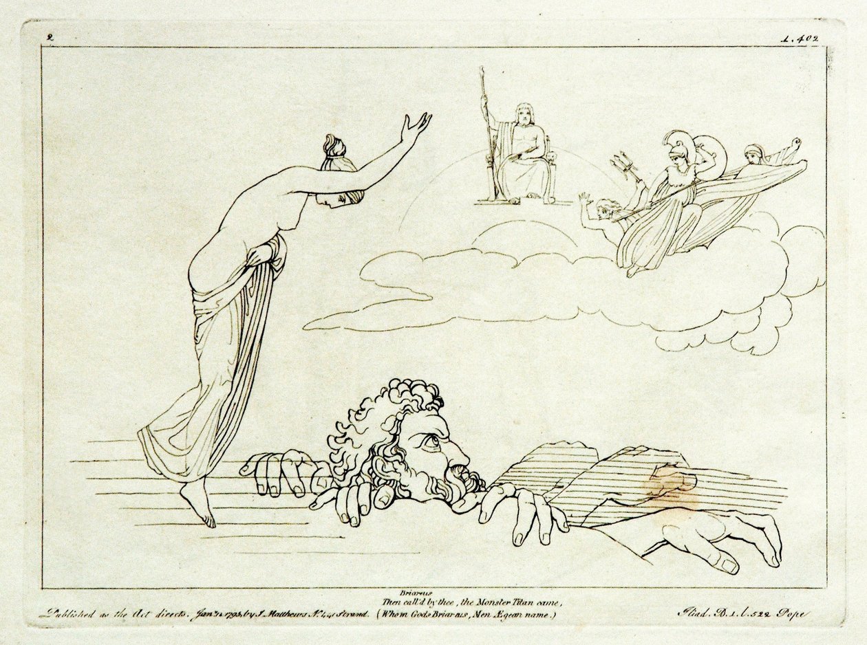 (2) Flaxman Ilias 1793, gegraveerd 1795, 185 x 251 mm door Tommaso Piroli