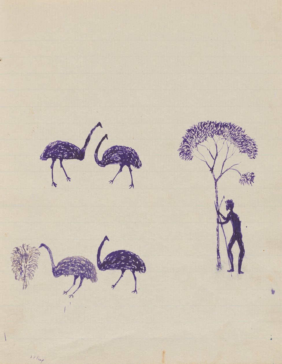 Kwatkwat-mensen - Schetsboek van activiteiten van Aboriginals en blanken door Tommy McRae