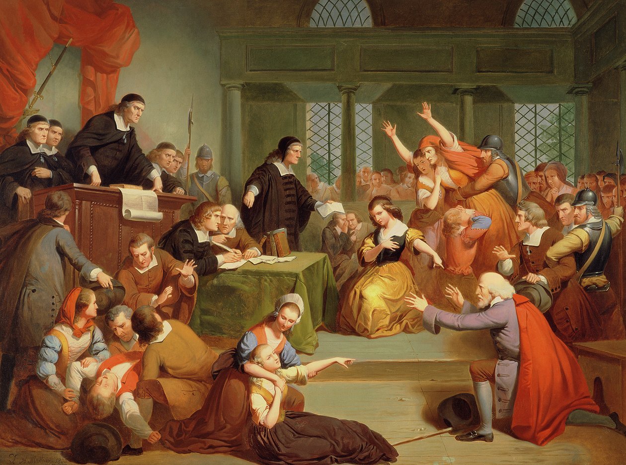 Het proces van George Jacobs, 5 augustus 1692 door Tompkins Harrison Matteson