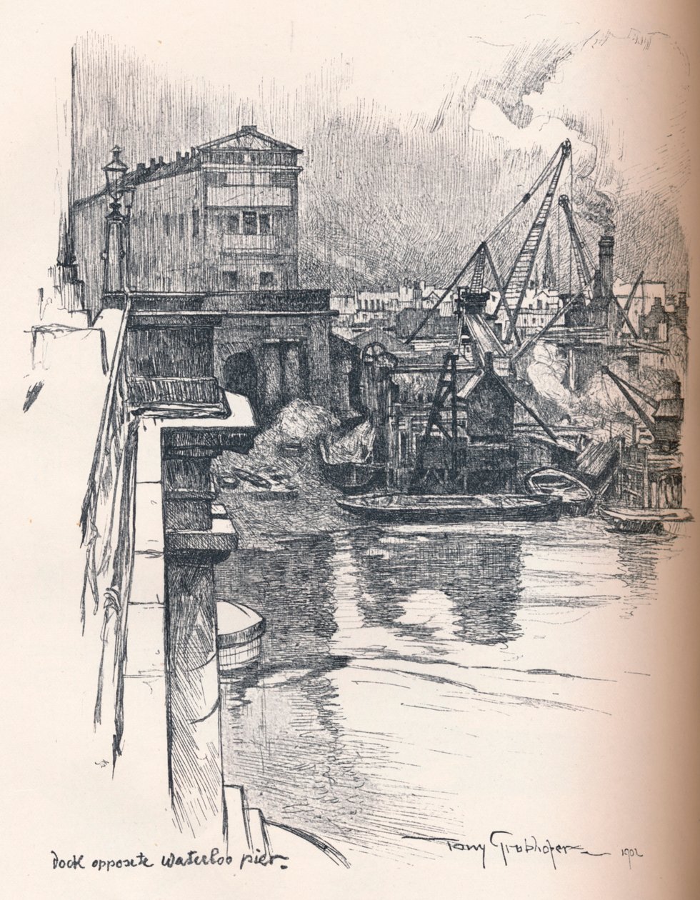Dok tegenover Waterloo Pier, ca. 1902 door Tony Grubhofer