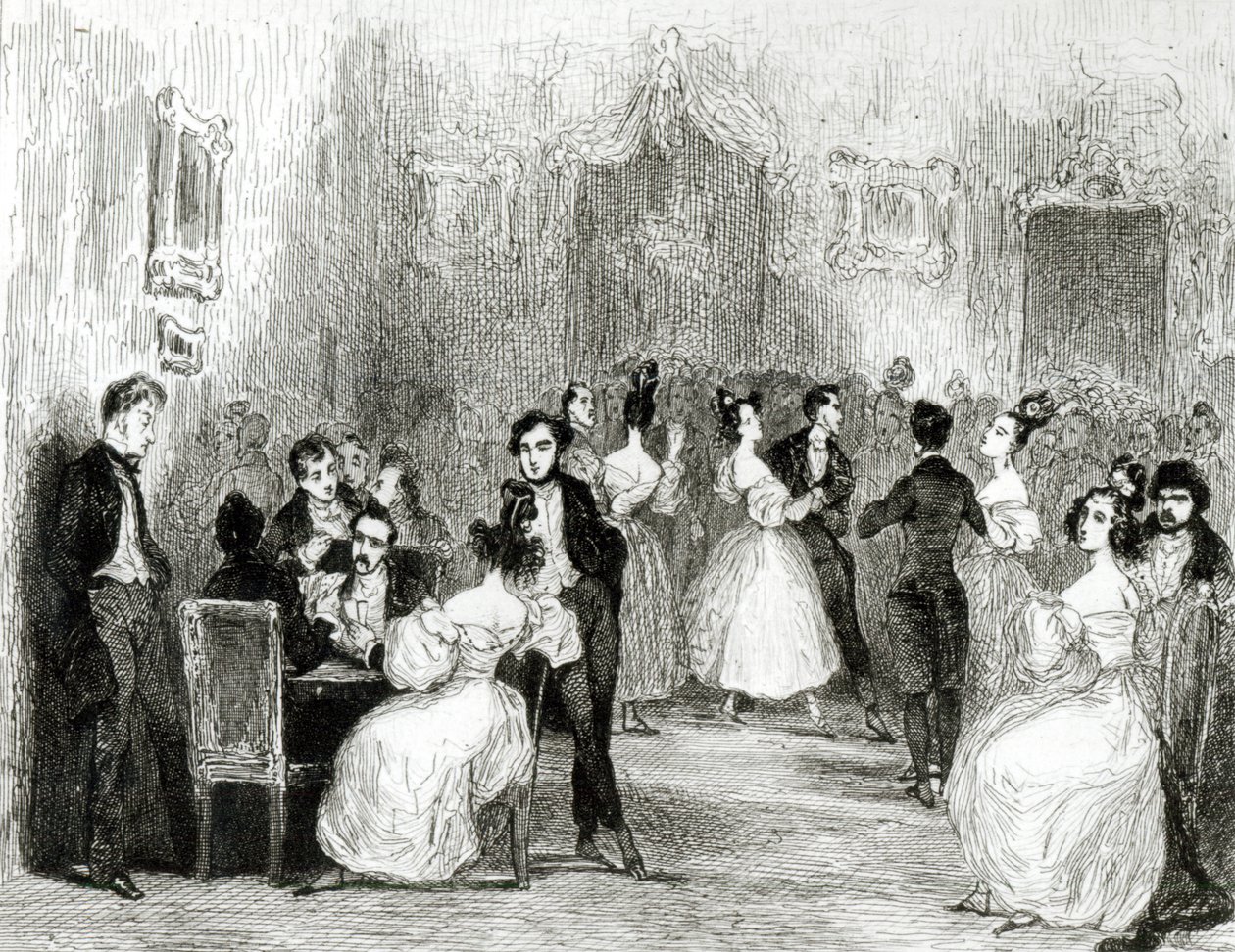 Een avond in het huis van Charles Nodier (1780-1844) 1831 door Tony Johannot