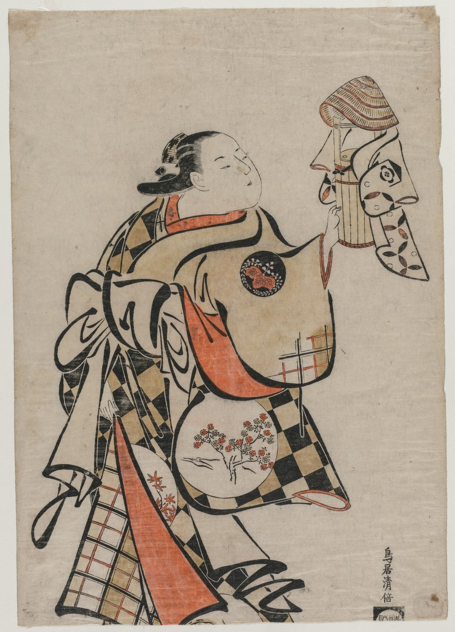 Fujimura Handayu als een Courtisane door Torii Kiyomasu