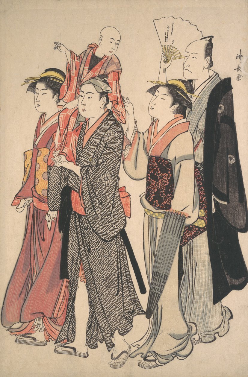 Ichikawa Danjuro V en zijn familie, 1782 door Torii Kiyonaga