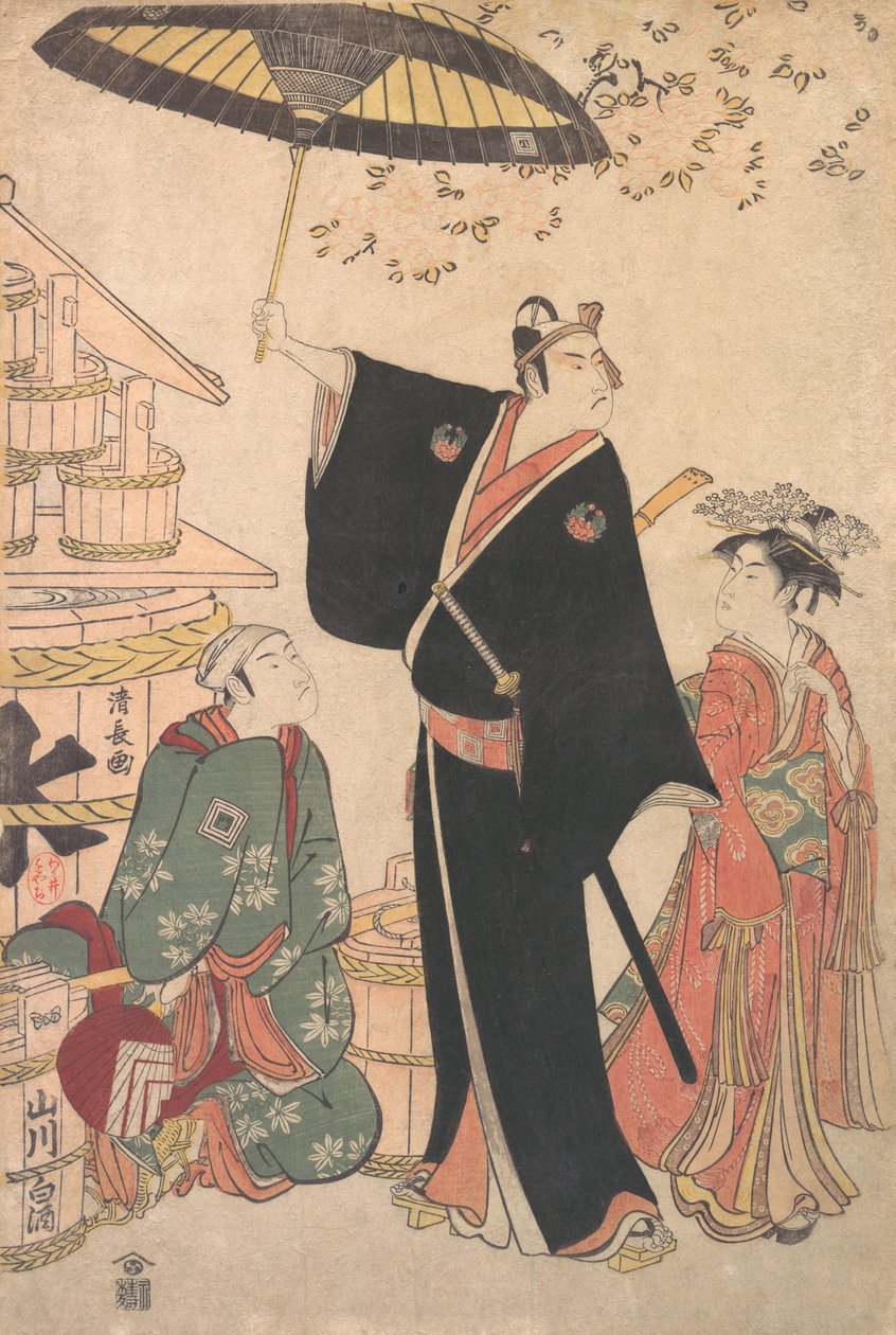 Ichikawa Yaozo III in de rol van Sukeroku uit het stuk Yukari no Edo-sakura door Torii Kiyonaga