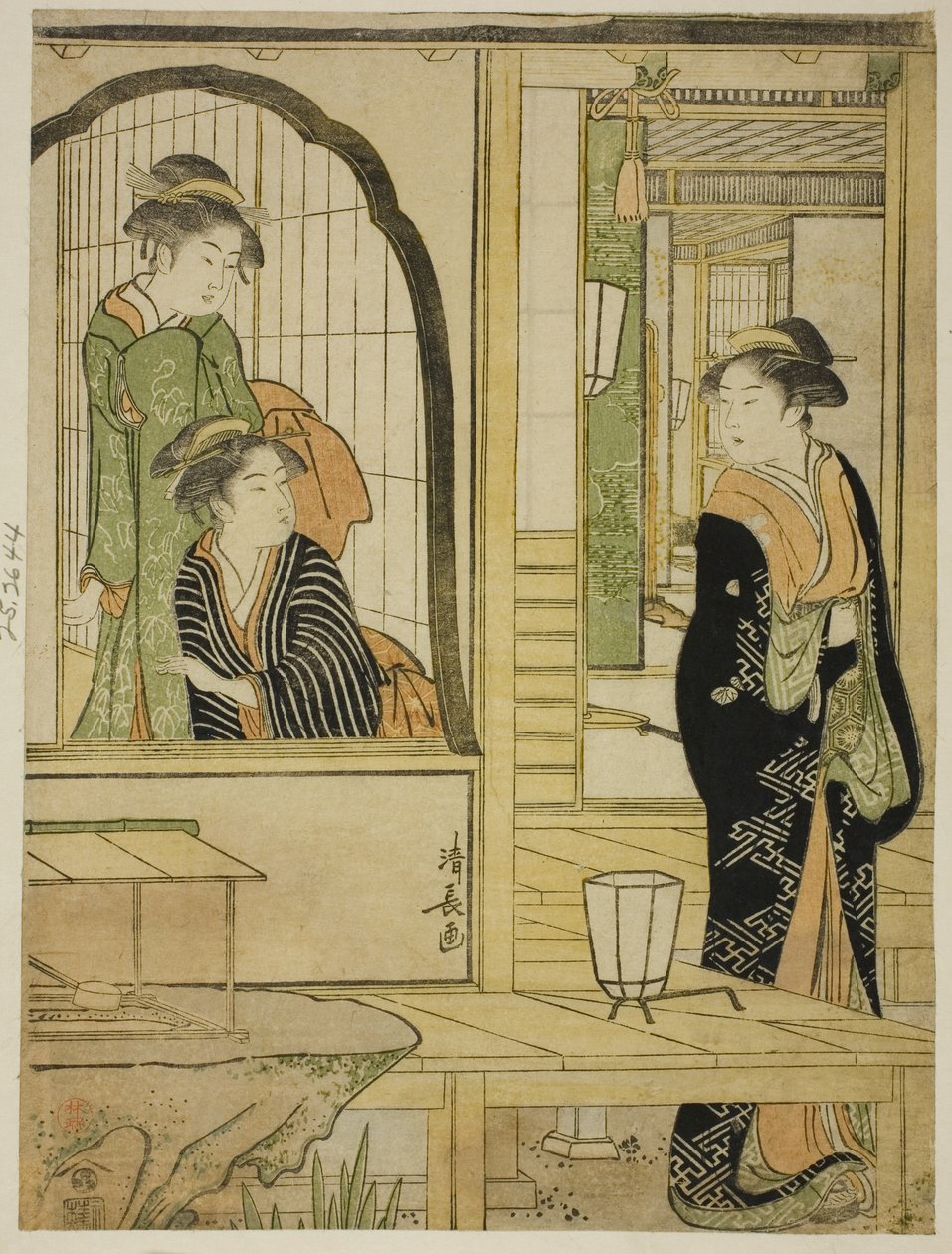 Parodie op Prinses Joruri en Ushiwakamaru door Torii Kiyonaga