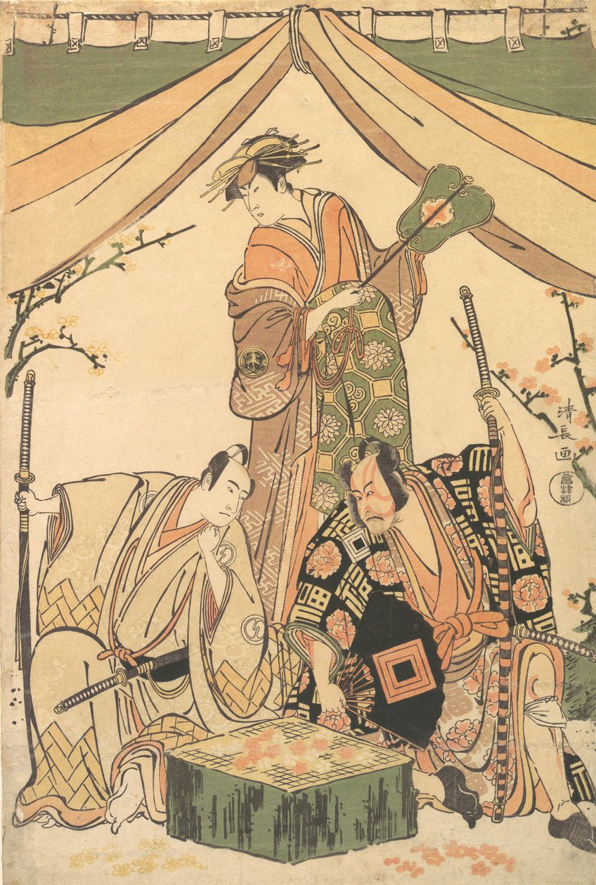 Scène van het Drama Oakinai Hiru-ga-Koshima, 1784-85 door Torii Kiyonaga