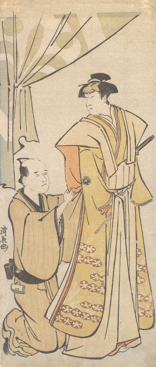 De Acteur Nakamura Riko I met een Begeleider, ca. 1784 door Torii Kiyonaga