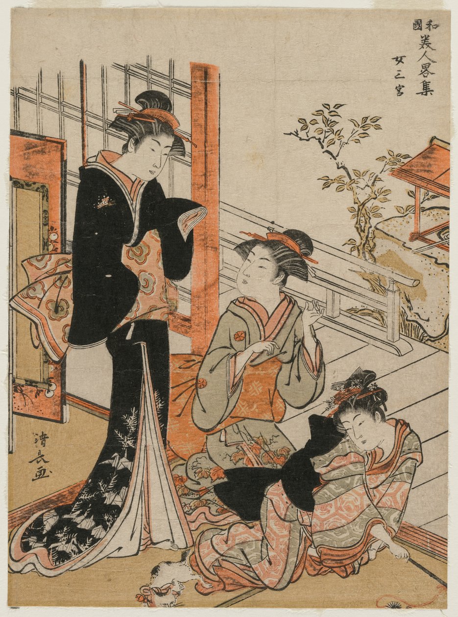 Drie vrouwen uit de serie Een korte verzameling Japanse schoonheden, 1781 door Torii Kiyonaga