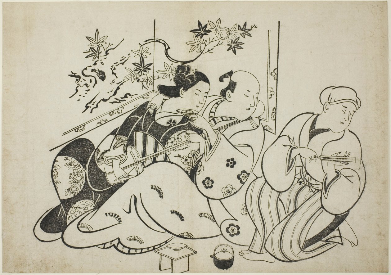 Een Professionele Nar, uit een ongetitelde serie van 12 prenten door Torii Kiyonobu I