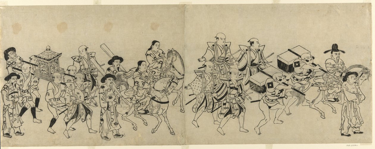 Aankomst van de Koreaanse ambassade in Edo door Torii Kiyonobu I