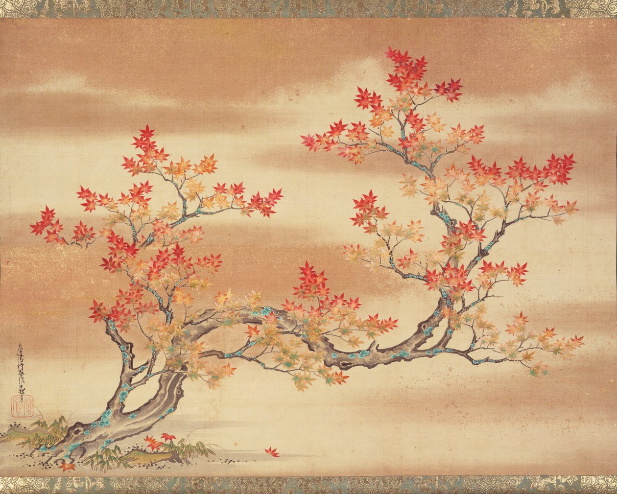 Esdoornboom in de herfst door Tosa Mitsuoki