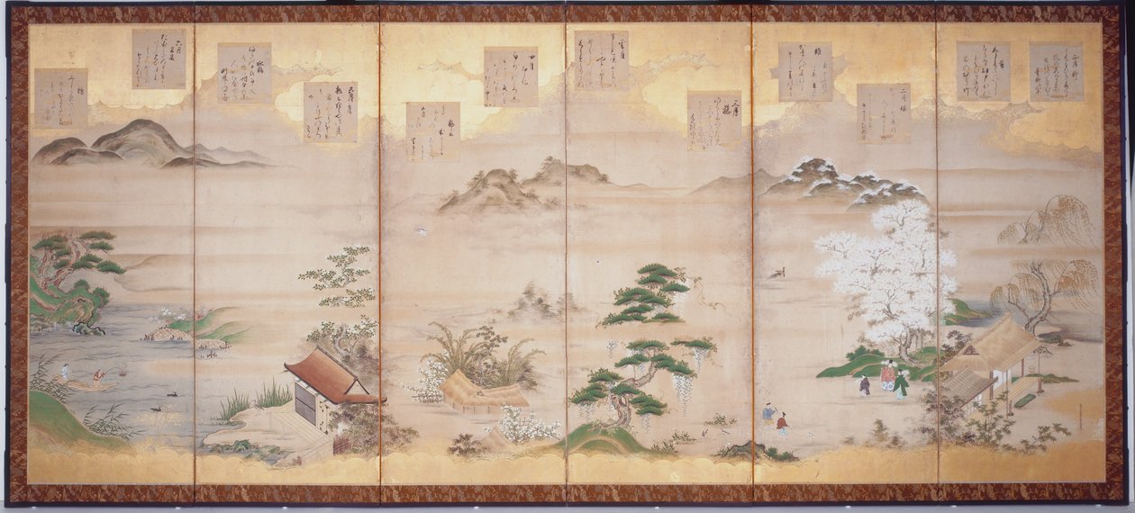 Gedichten van Teika voor de Twaalf Maanden door Tosa Mitsunari