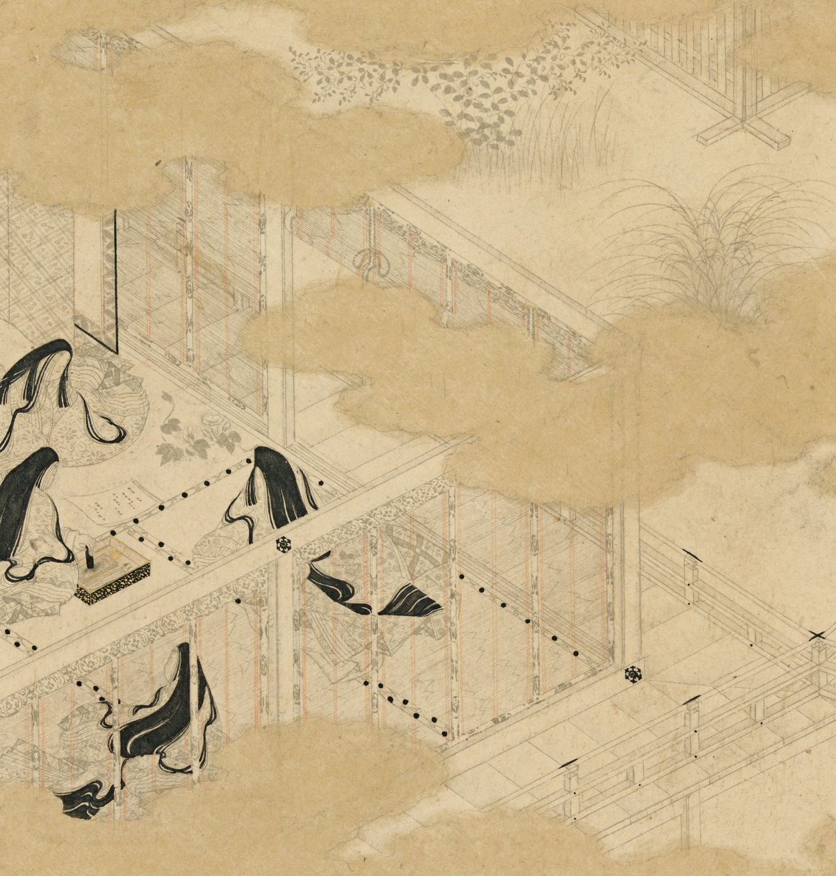 Albums van scènes uit Het Verhaal van Genji Genji monogatari gajo door Tosa Mitsunori