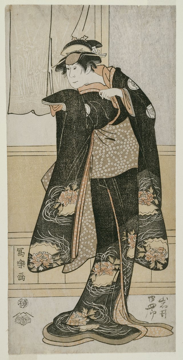 Acteur Iwai Hanshiro lV als Otoma, dochter van Ohina uit Inamuragasaki in Kamakura (Yondai-me Iwai Hanshiro no Kamakura Inamuragasaki no Ohina musume Otoma) door Toshusai Sharaku