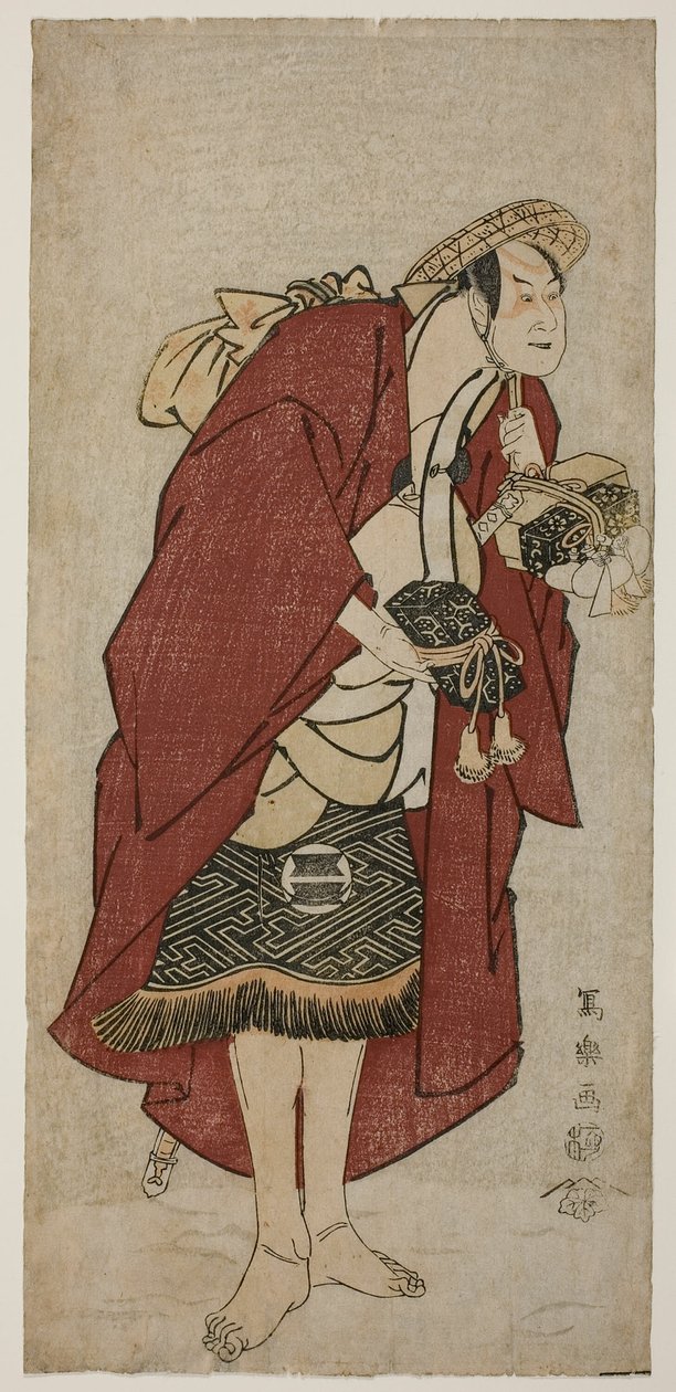 De acteur Sakata Hangoro III als de bruidegom Abumizuri no Iwazo in Koriyama, eigenlijk Kurisaka Taro Tomonori door Toshusai Sharaku