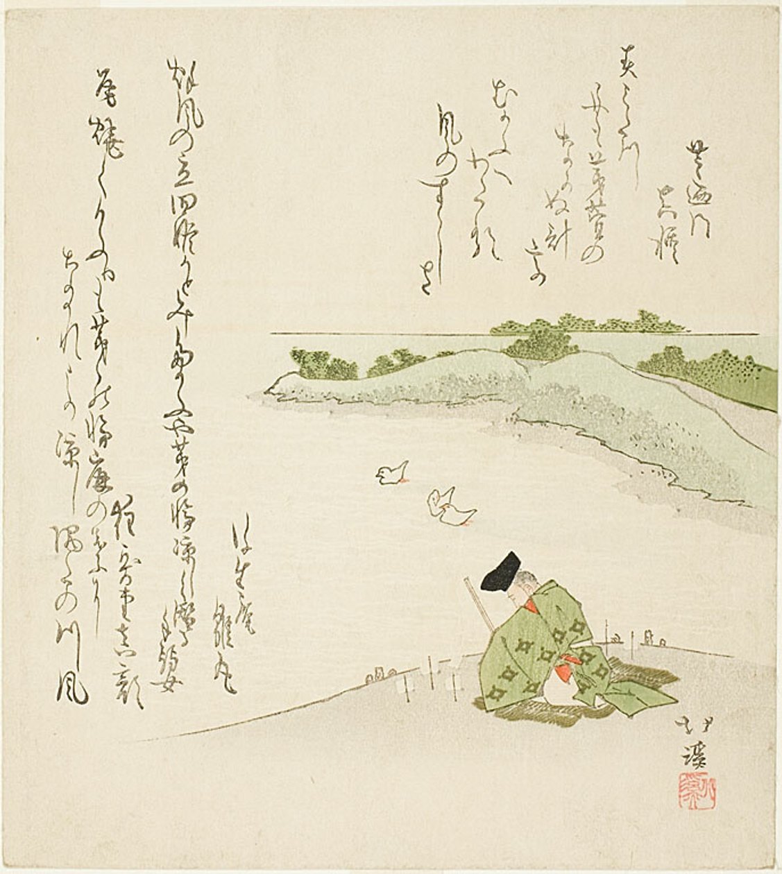 Ochtend aanbidding van Shinto ceremonie door Totoya Hokkei