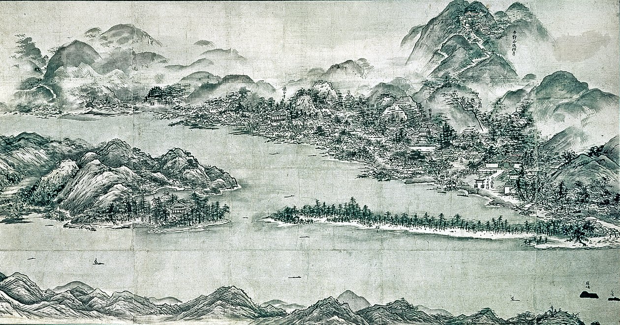 Uitzicht op Ama-no-hashidate, c.1501-06 door Toyo Sesshu