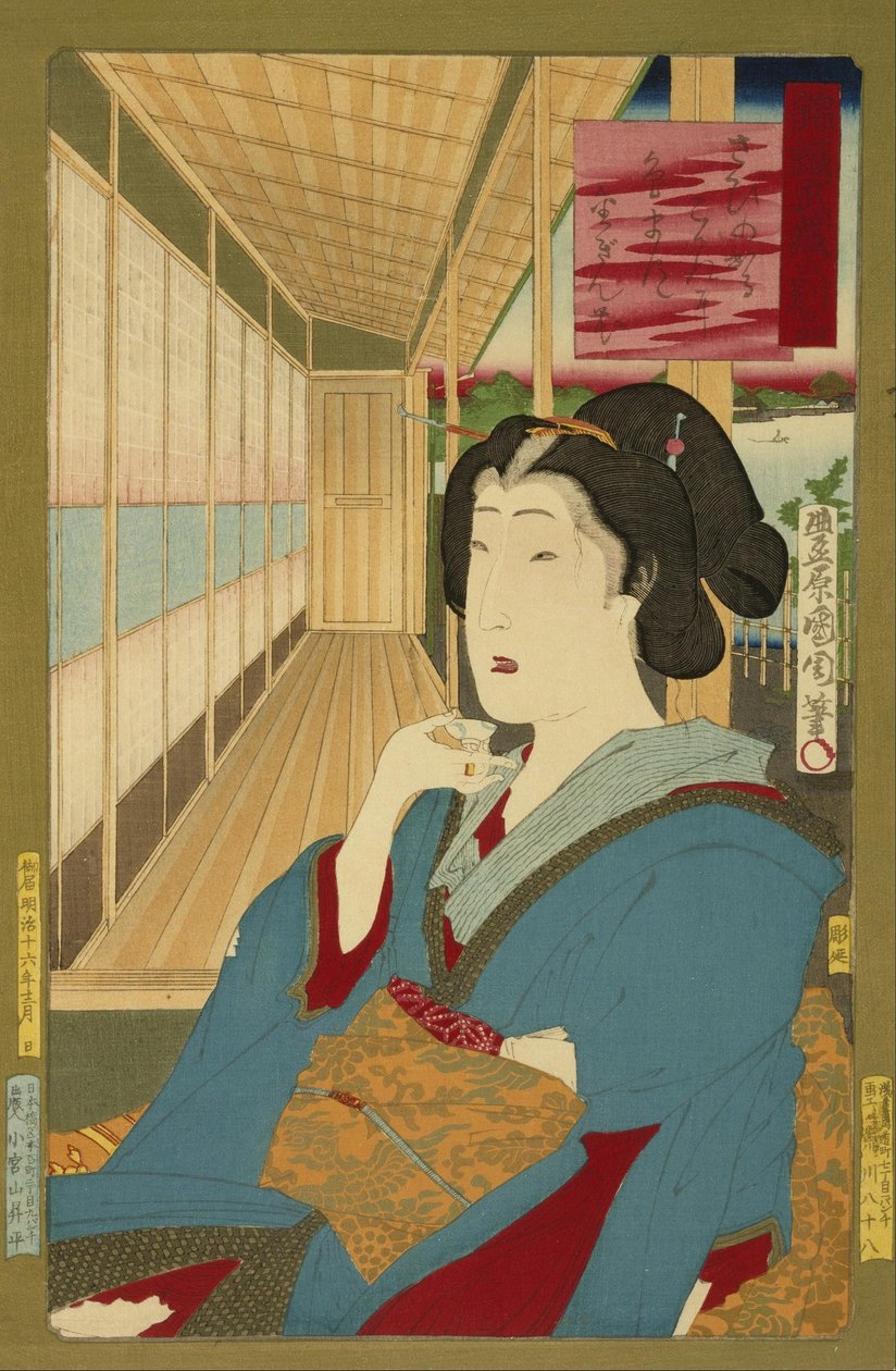 Geisha door Toyohara Kunichika