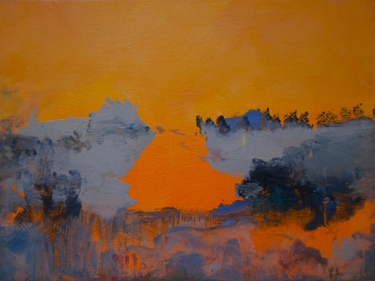 Mandarijnendroomlandschap 1, 2024 door Tracy Lambros