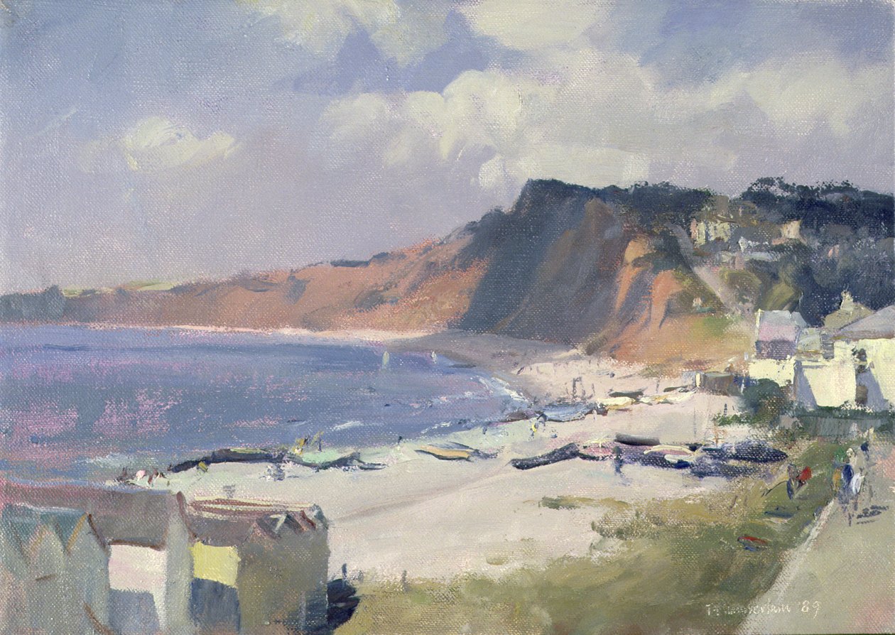 Zomerochtend in Budleigh Salterton, 1989 door Trevor Chamberlain