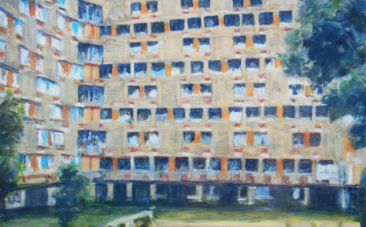 Een plek om te wonen 10, 2011 (olieverf op multiplex) door Trevor Burgess