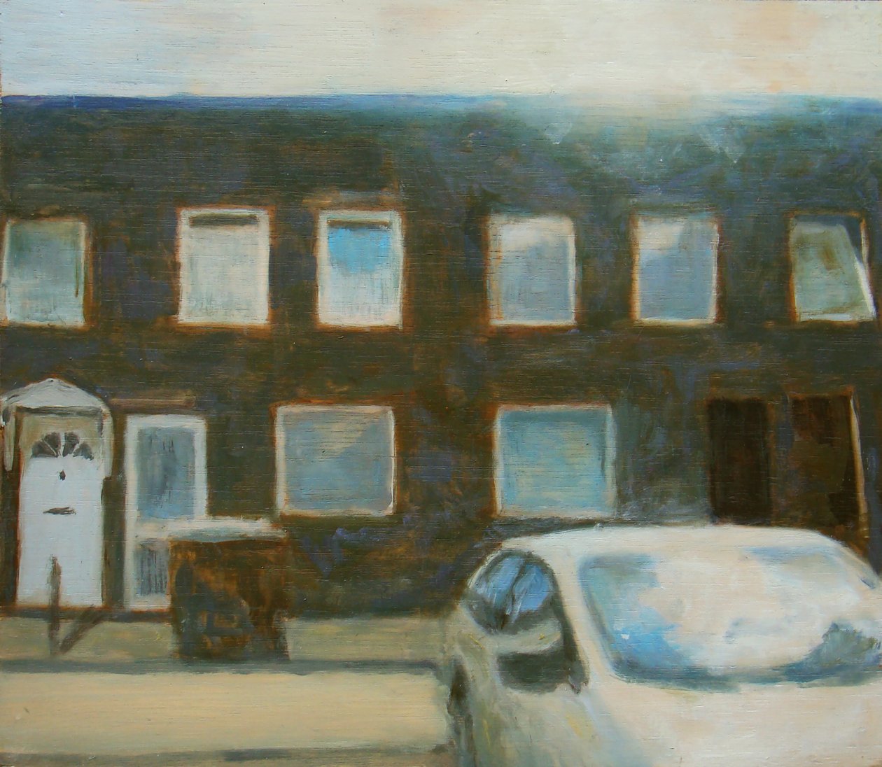 Een plek om te wonen 25, 2012 (olieverf op multiplex) door Trevor Burgess