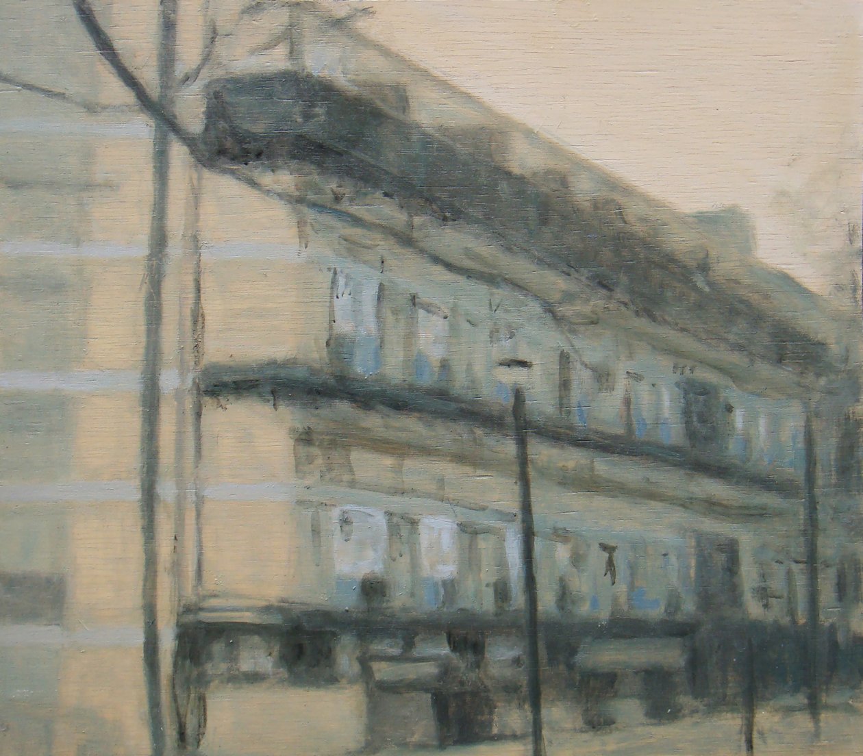 Een plek om te wonen 27, 2012 (olieverf op multiplex) door Trevor Burgess