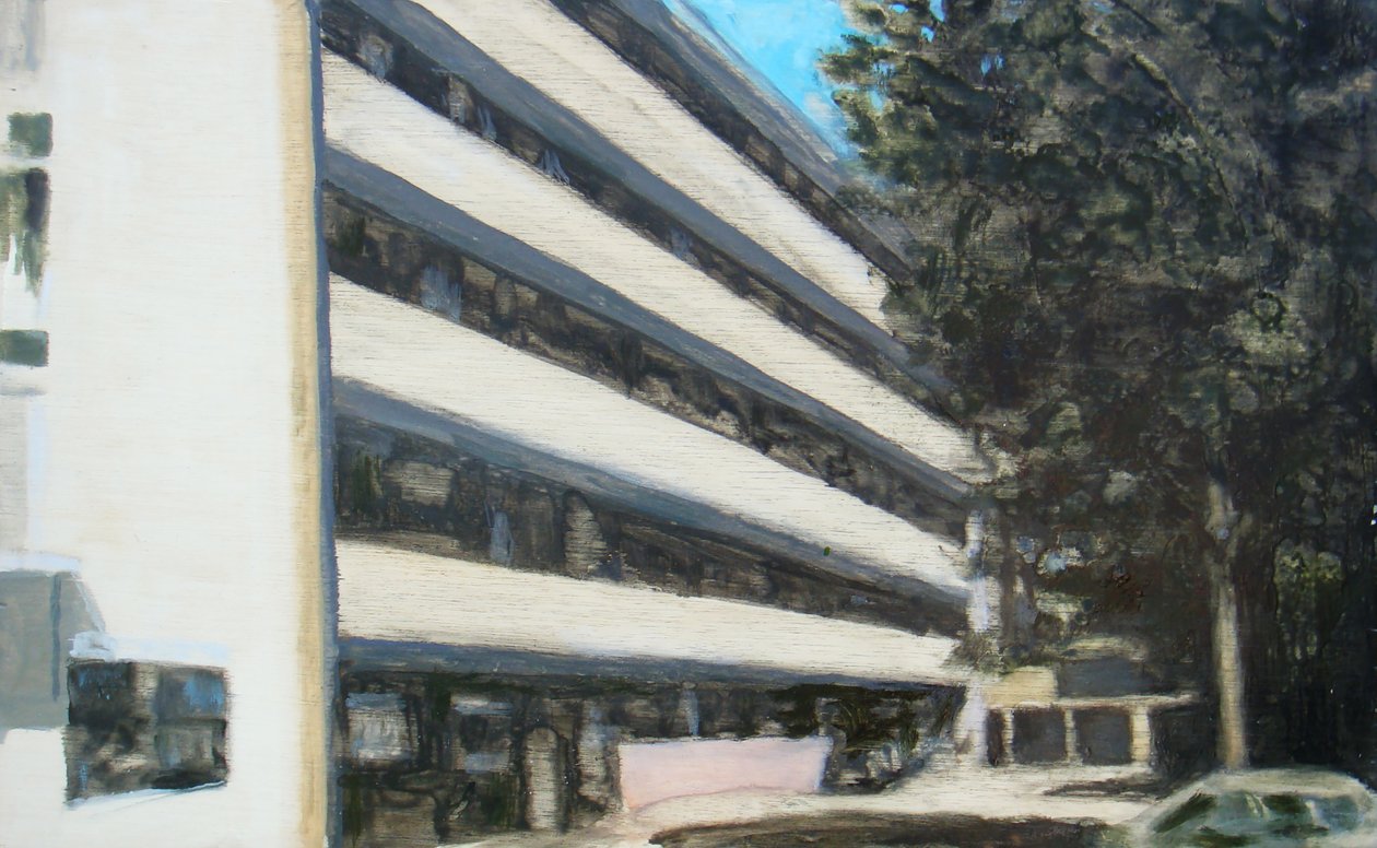 Een plek om te wonen 9, 2011 (olieverf op multiplex) door Trevor Burgess